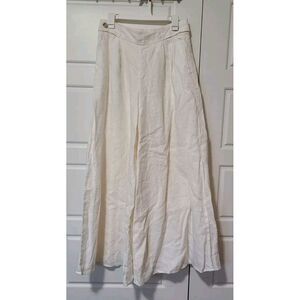 banana republic cream  wide leg flared linen trousers 100% cotton Lined size 8